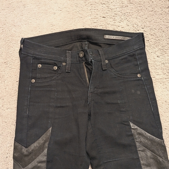 Size 24 rag & bone moto style skinny jeans - Picture 3 of 6